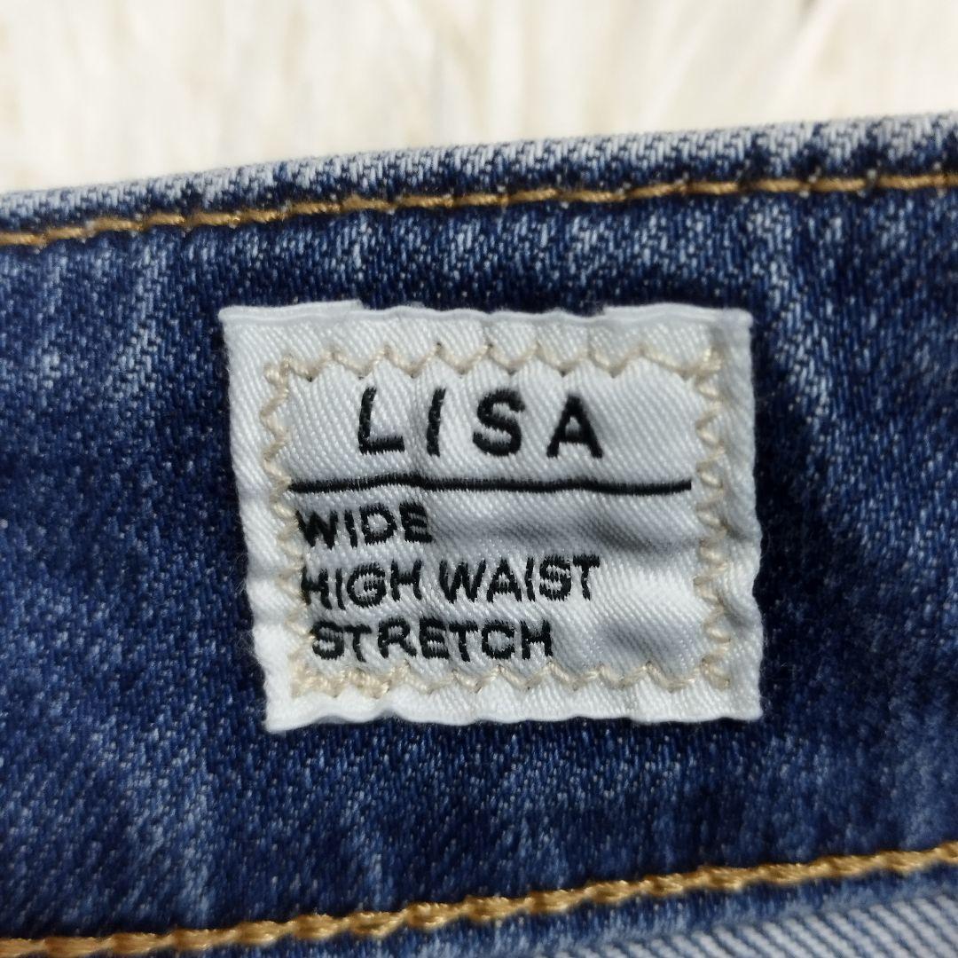 【美品】SOMETHING LISA レースアップワイドデニムパンツ S
