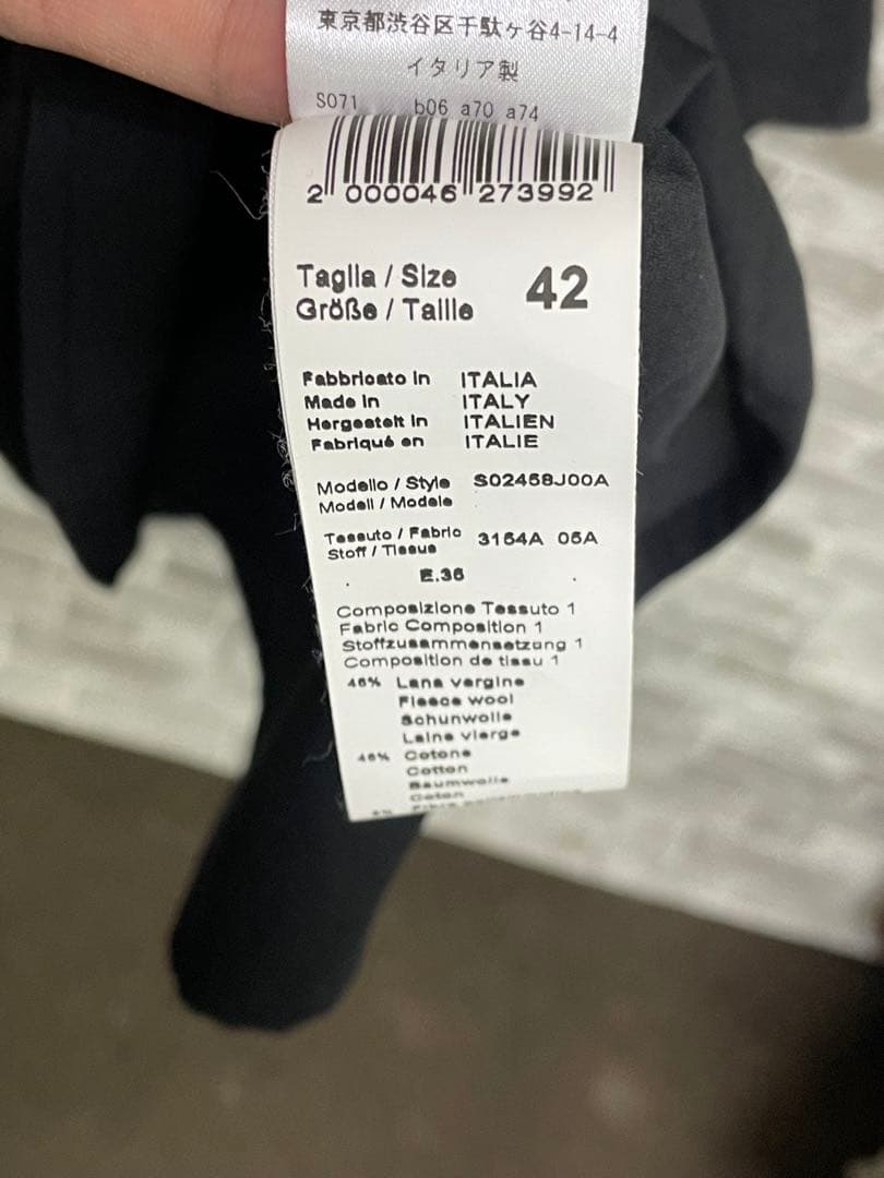 極美品　Peserico 黒 長袖　ワンピース　ドレス　ウール　イタリア製