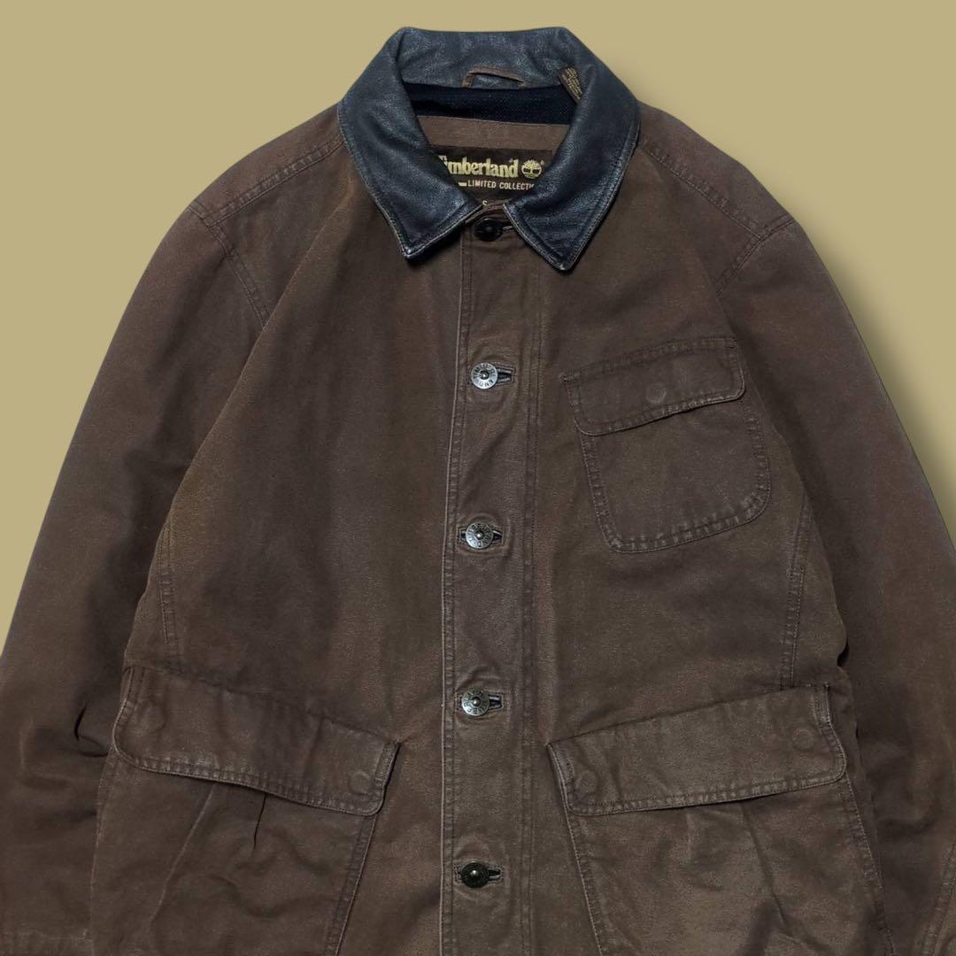 00s 2003's Timberland ハンティングジャケット　襟レザー