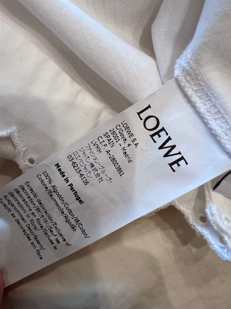 LOEWE ホワイト ポロシャツ 五分袖