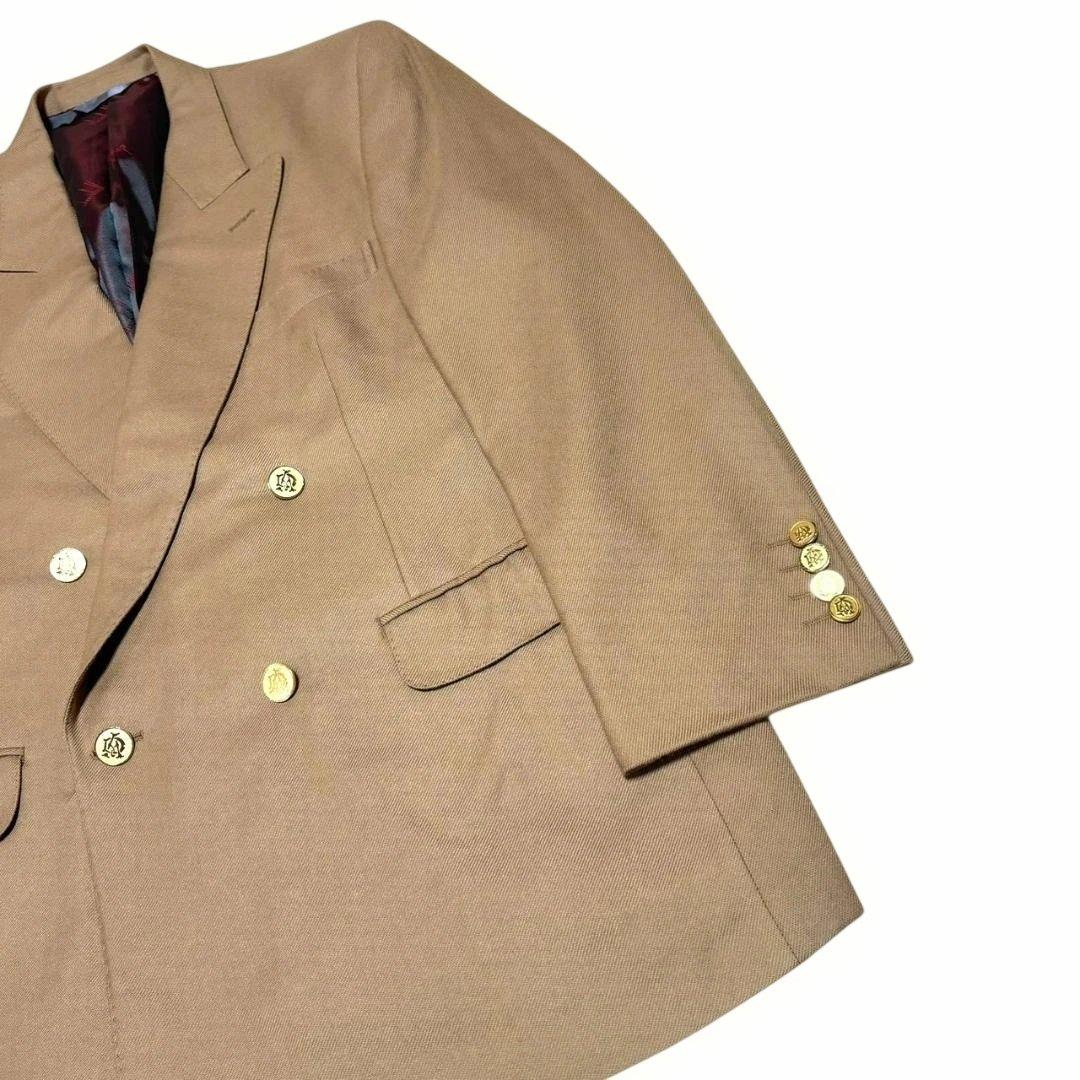 最高級 カシミヤ100%　ダンヒル　ダブルブレストジャケット　キャメル　XL