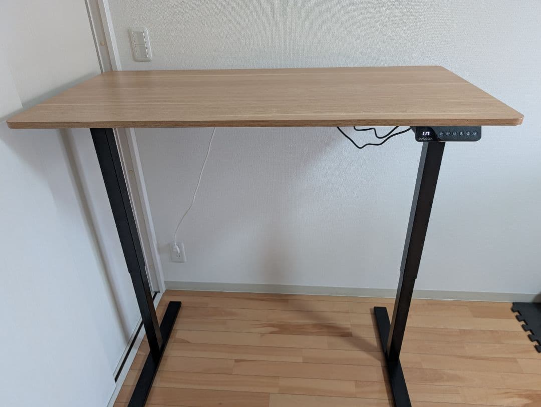 H*様 最終!!《SANODESK》 昇降式 高さ調整デスク 良品 木/ライトブ