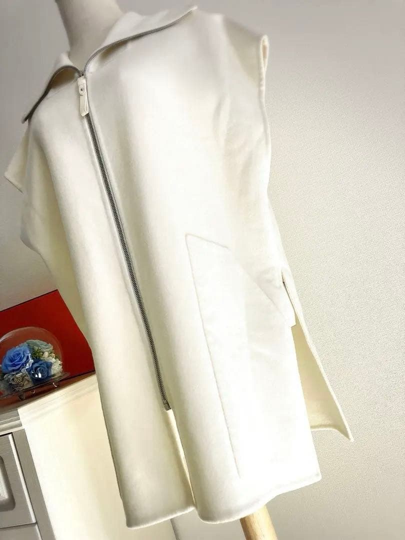 新品　HERMES コート　ポンチョ　ケープ　カシミヤ　ダブルフェイス　ジレ