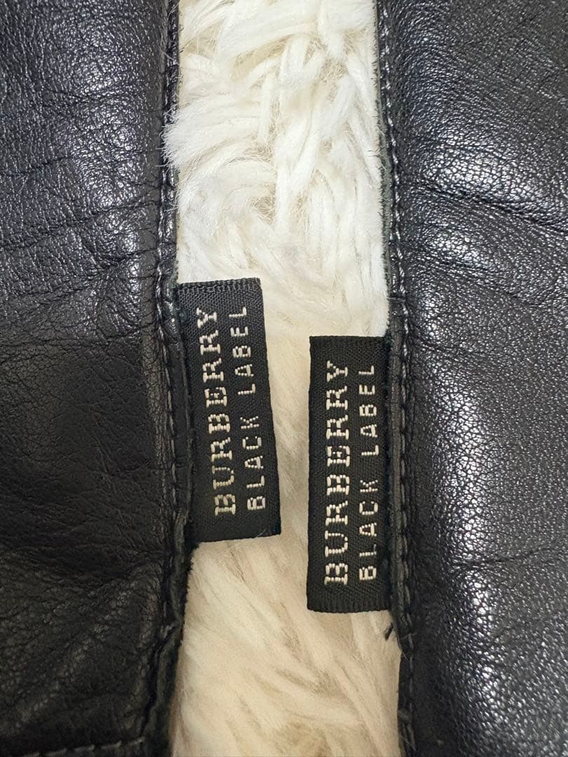 BURBERRY BLACK LABEL ラムレザーグローブ　　手袋　ブラック