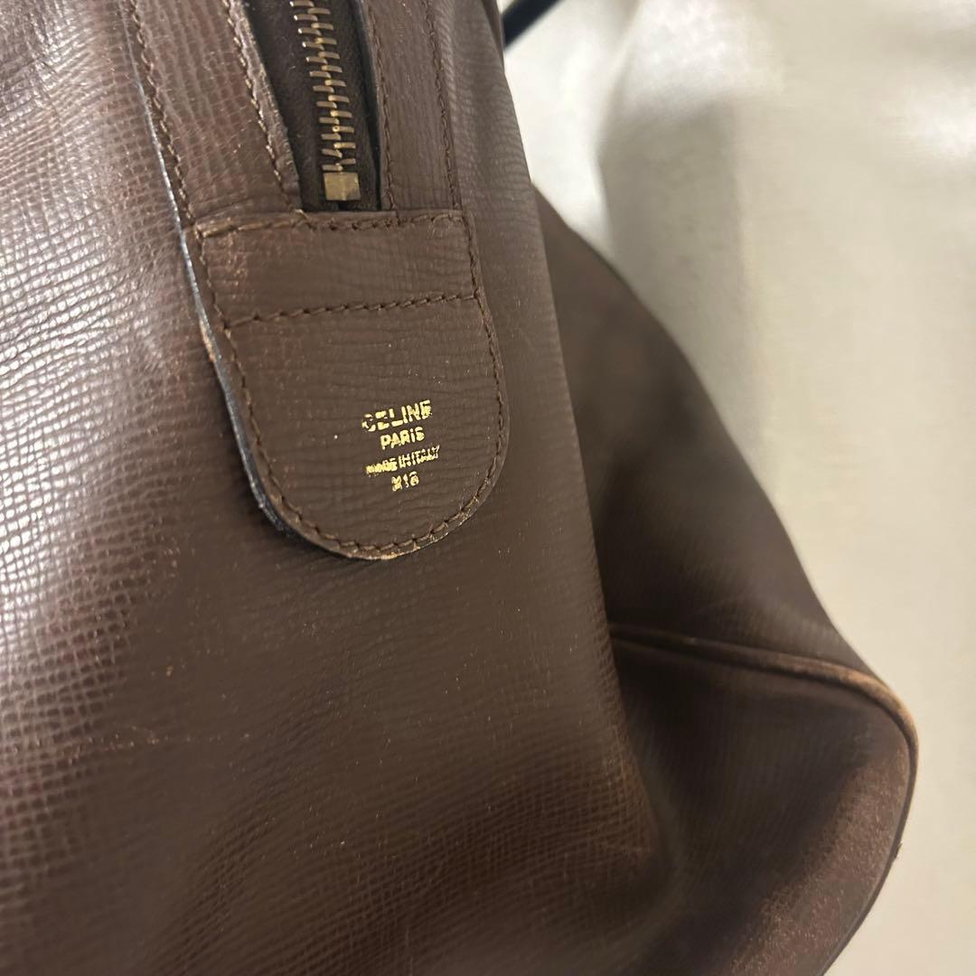CELINE セリーヌ ボストンバッグ ブラウン ボストンバッグ ロゴ付き