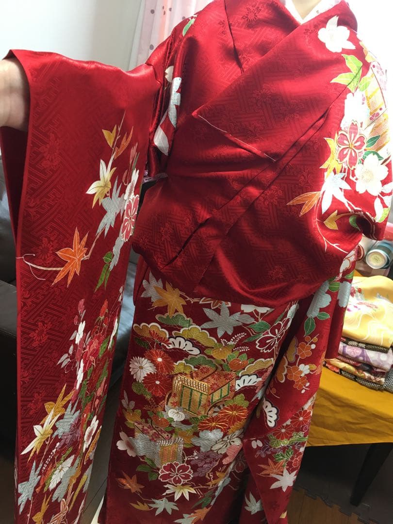 ちい様 千總　正絹振袖　未仕立て仮絵羽