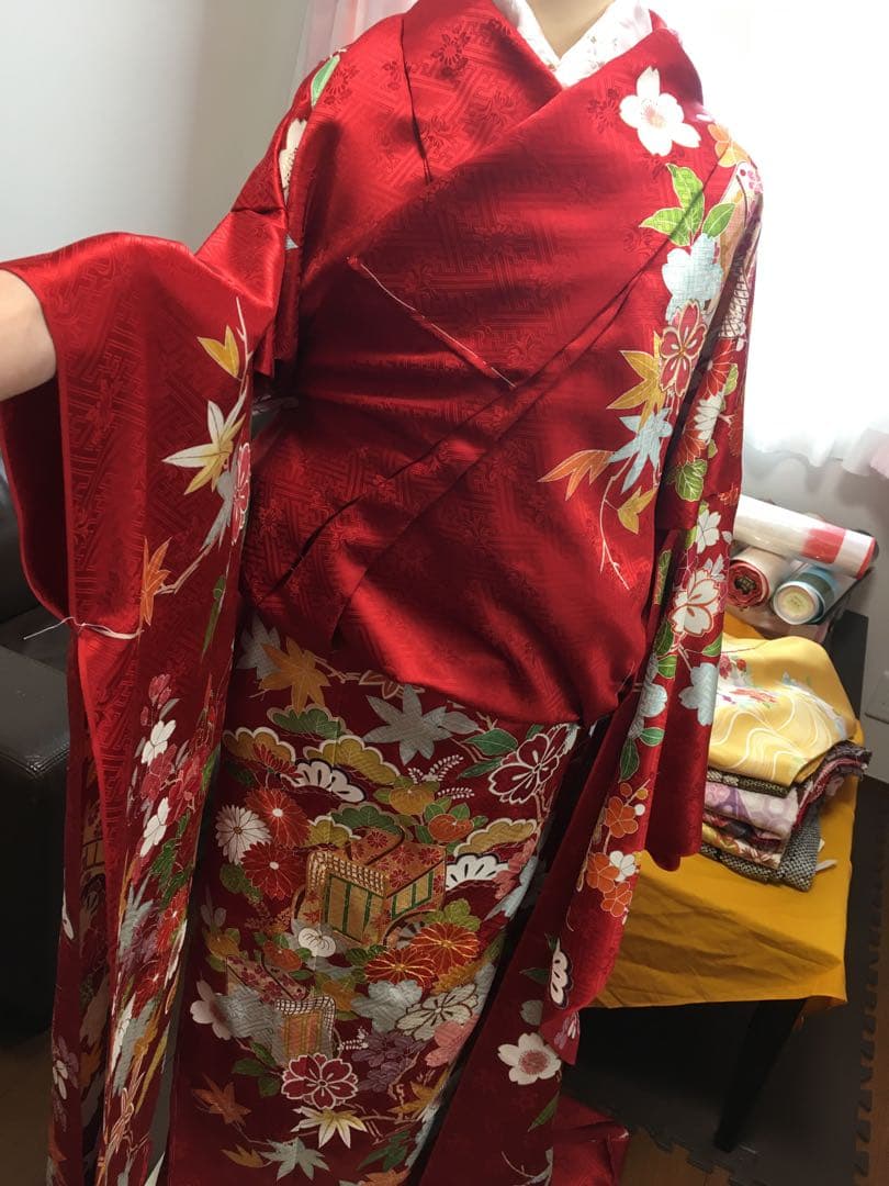 ちい様 千總　正絹振袖　未仕立て仮絵羽