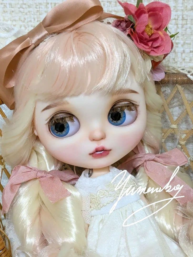 カスタムアイシードール ❀ストロベリーケーキさん ❀ドレスカチューシャ付