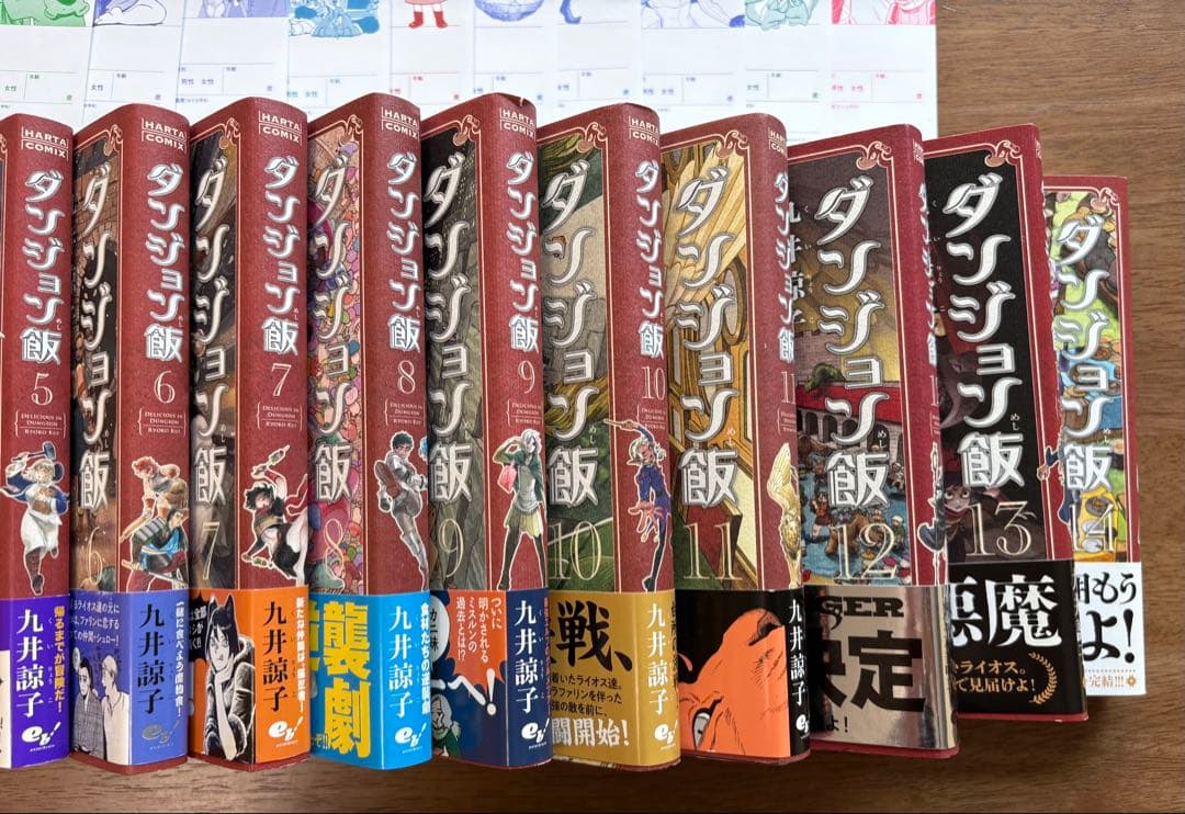 ダンジョン飯 1-14巻 全巻セット 送料無料 匿名 色紙とアンケート葉書つき