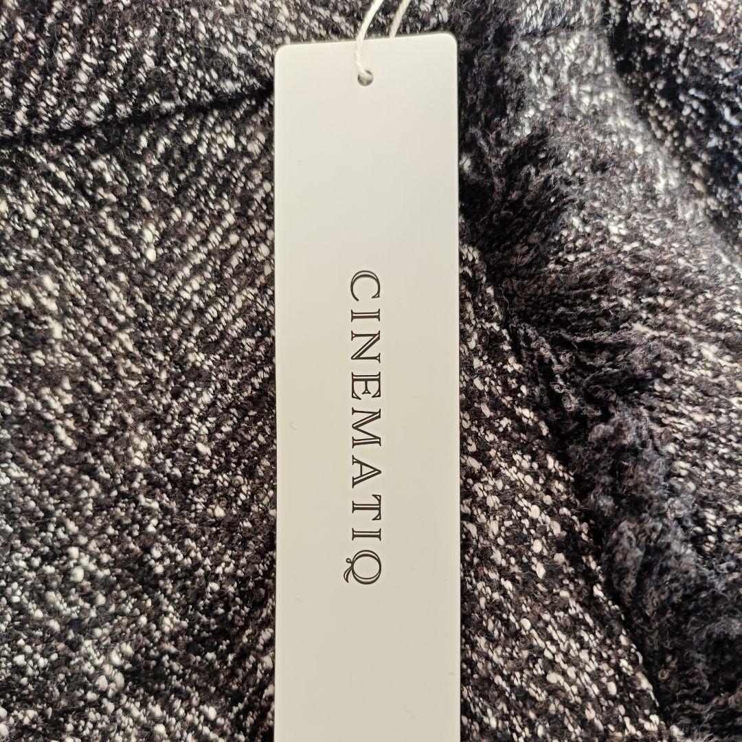 CINEMATIQ　ツイードフリンジAラインスカート　ブラック　フリーショート