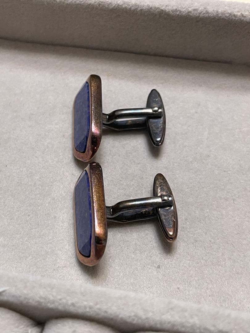 ヴィンテージ　dunhill カフス　SILVER925 刻印ラピスラズリ