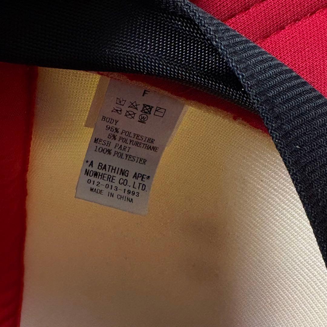 A BATHING APE メッシュキャップレッドカレッジトラッカーメンズ