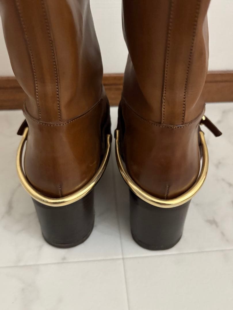 最終値下！サルトル　乗馬ブーツ　ロングブーツ ゴールドストラップ付き36美品