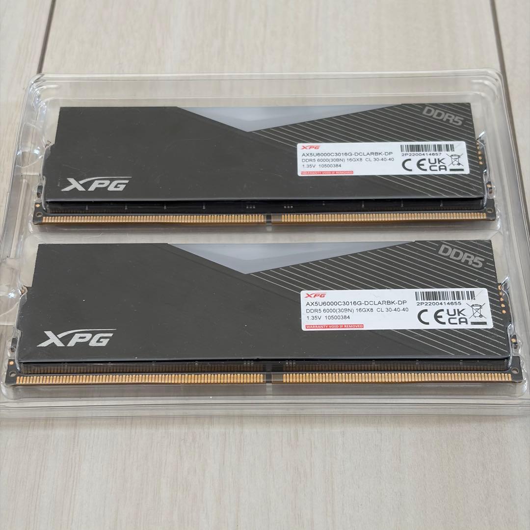 XPG LANCER RGB DDR5 6000MT/s 16GB×2 ※特記有