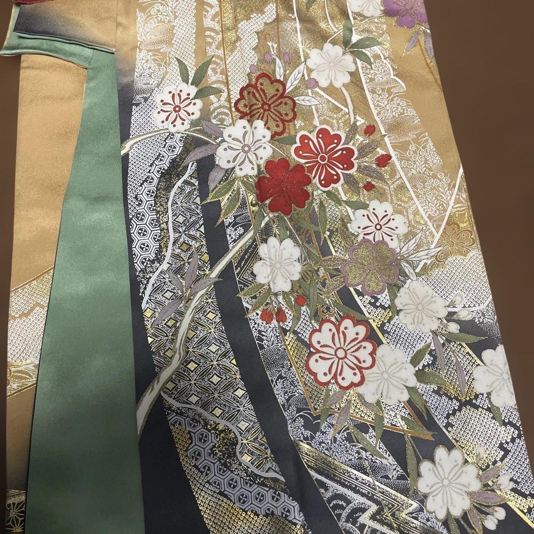 振袖セット　振袖　長襦袢　袋帯　山本寛斎　薄茶色　名品