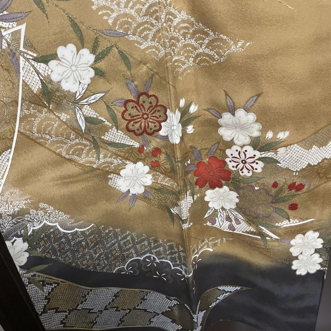 振袖セット　振袖　長襦袢　袋帯　山本寛斎　薄茶色　名品