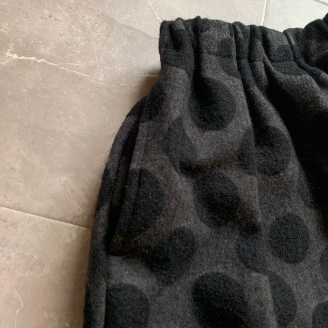 【美品】NATURAL LAUNDRY ドットジャガードタックドロースカート　黒