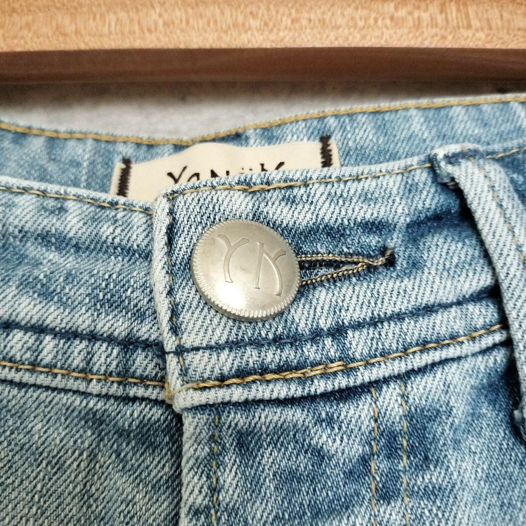 ヤヌーク 23 ダメージデニムジーンズ 日本製 フリンジ新品Yanuk Lea