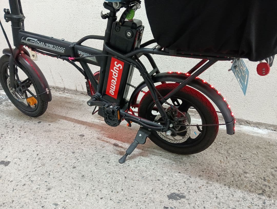 【値下げ】電動アシスト自転車折りたたみ式・SUNPIE カスタム　LED電飾