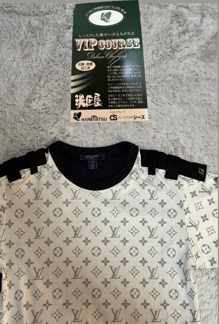 ルイ・ヴィトン21SS/シルバーモノグラムショルダーフラップカットソー/Tシャツ