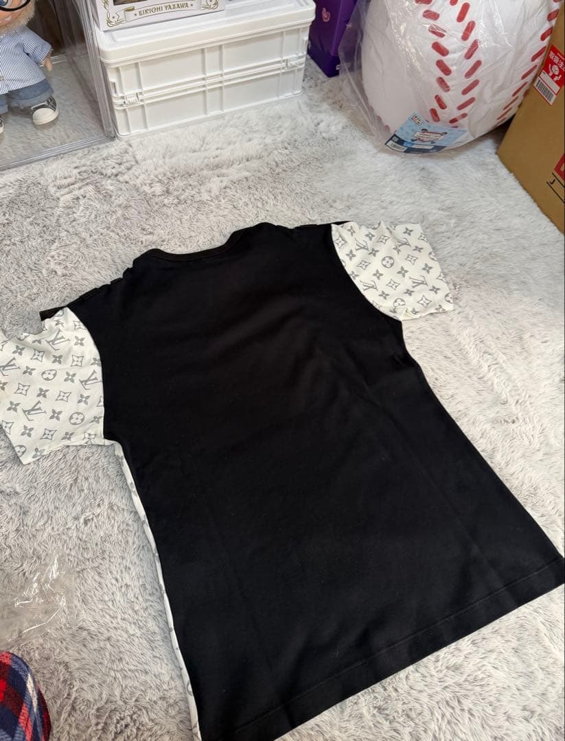 ルイ・ヴィトン21SS/シルバーモノグラムショルダーフラップカットソー/Tシャツ