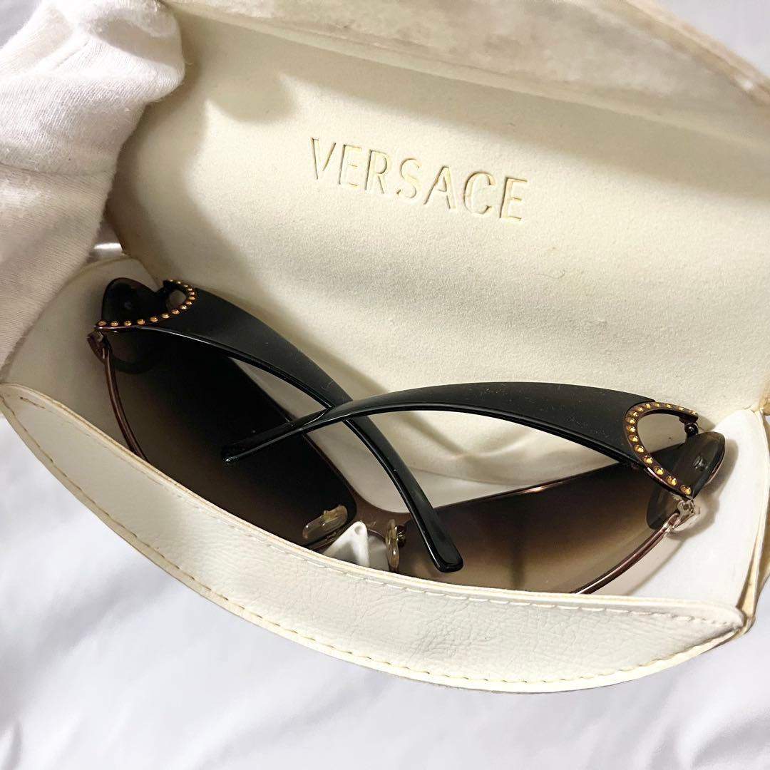 VERSACE ヴェルサーチ サングラス ブラウン レンズ ケース付き