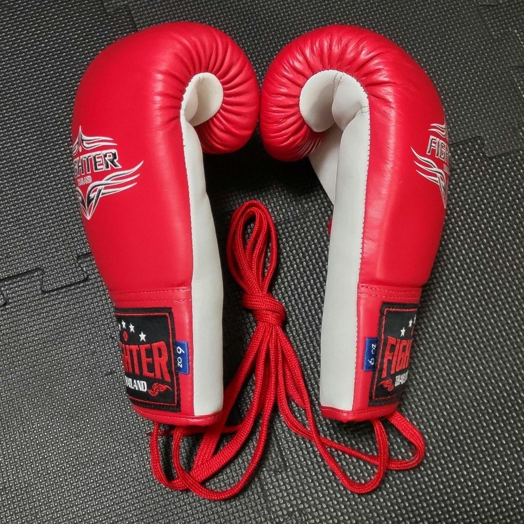 FIGHTER THAILAND 本革 6oz 紐式ボクシンググローブ