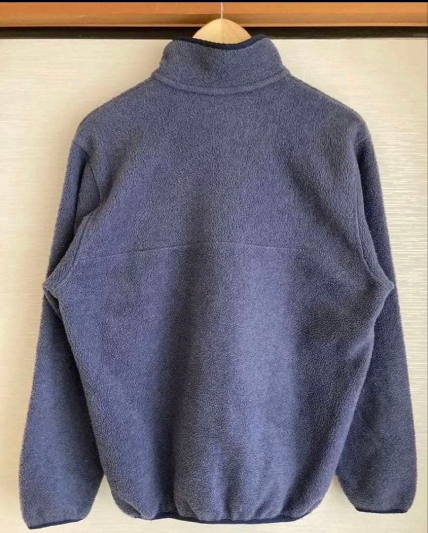 エルエルビーン フリース M ブルー グレー 筆記体ロゴ プルオーバー