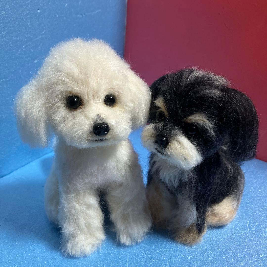 羊毛フェルトトイプードル　マルキー（ヨーキー×マルチーズ）