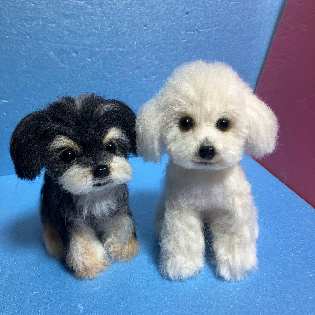 羊毛フェルトトイプードル　マルキー（ヨーキー×マルチーズ）