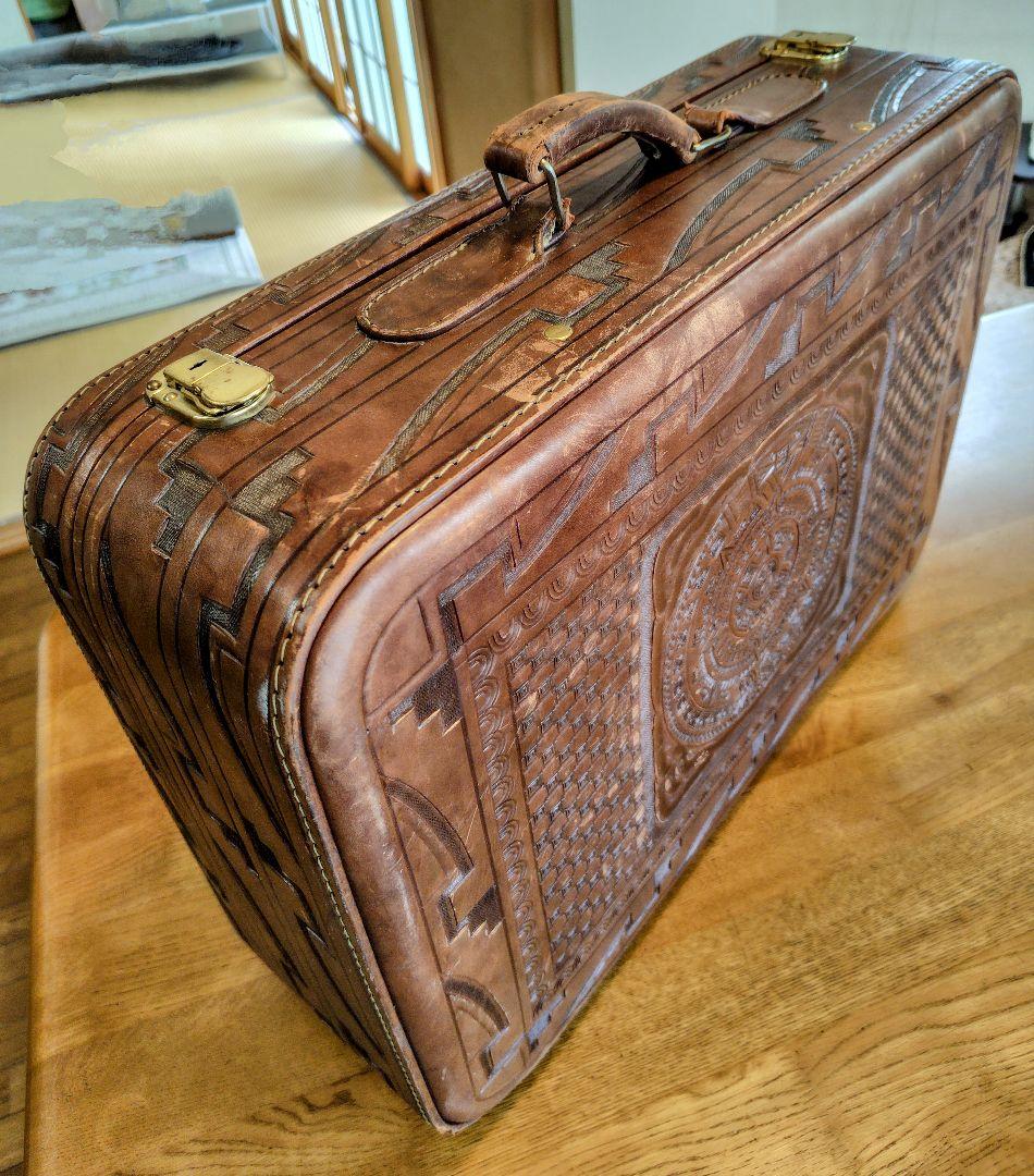 レザー製旅行鞄 中型 ブラウン