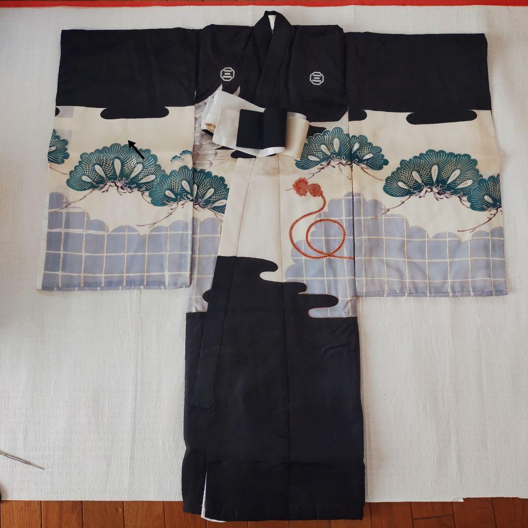 お宮参り 産着 祝着 富士 鷹 寿 金駒刺繍 五つ紋 男の子 0004