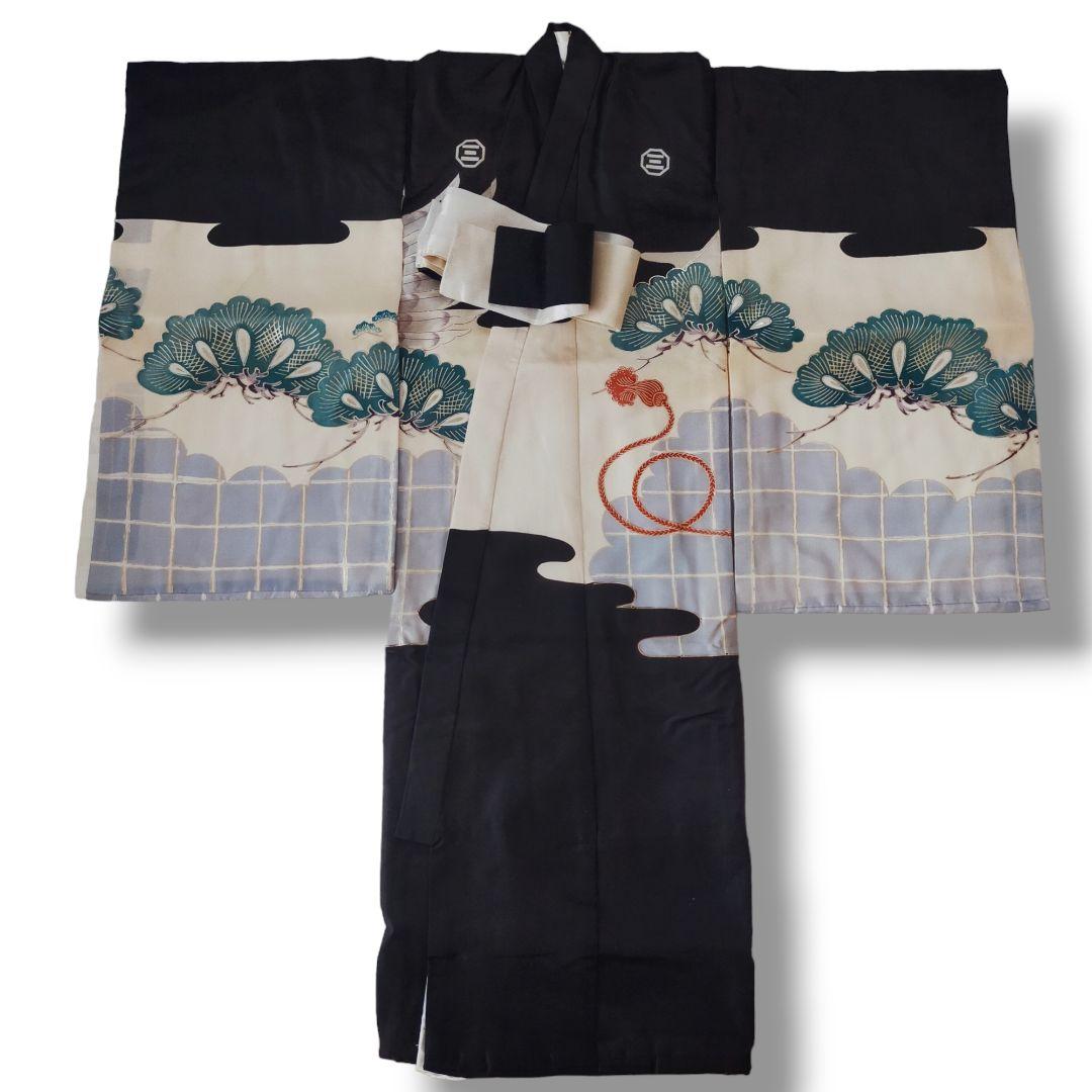 お宮参り 産着 祝着 富士 鷹 寿 金駒刺繍 五つ紋 男の子 0004