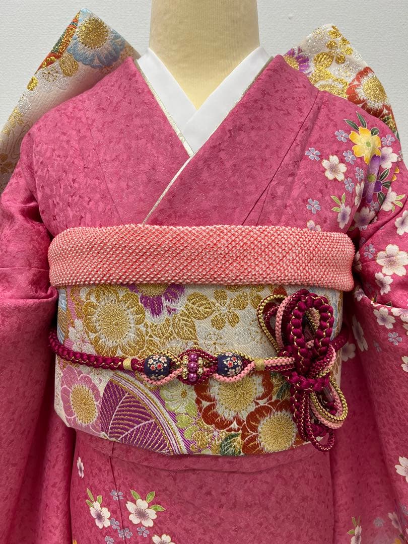 振り袖　フルセット　長襦袢付　成人式　金彩加工　金通し　結婚式　866
