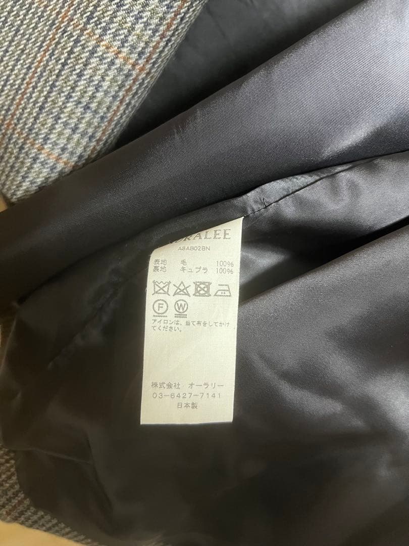 K*b様 【美品】AURALEE ウールジャケット 千鳥柄 サイズ4 カバー付き