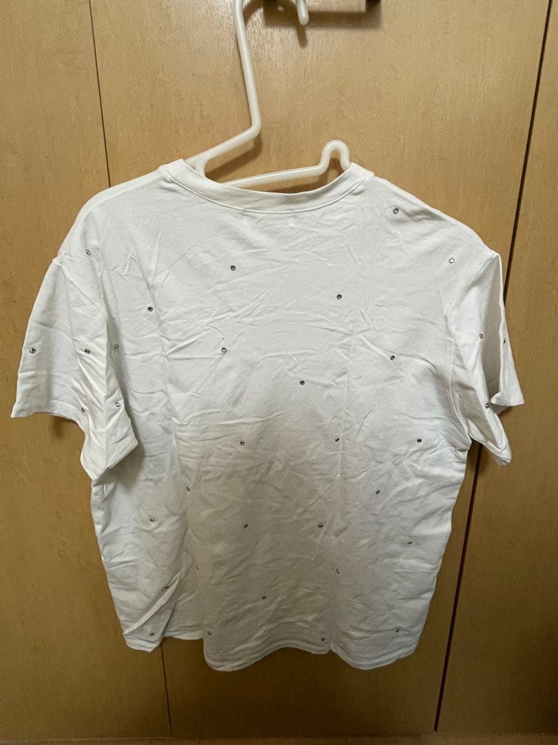 Darich キルティングアップリケビジューTシャツ 白