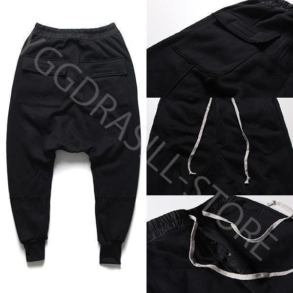 ドローストリング スウェットパンツ サルエル ジョガー 黒 メンズ XL
