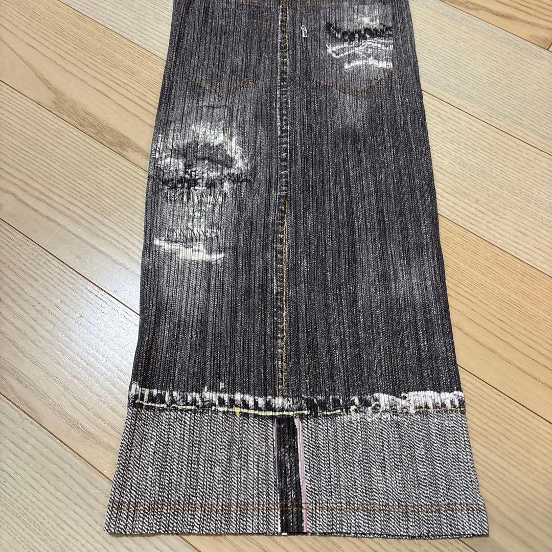 PLEATS PLEASE タイトスカート デニム風