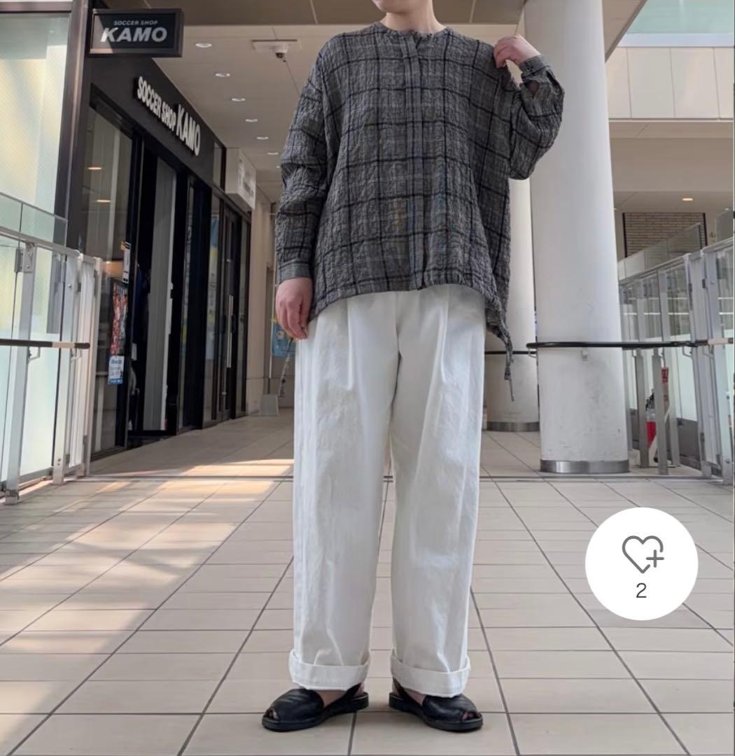 かぐれ　新品　今季　ホワイトデニムワイドパンツ 2026春夏