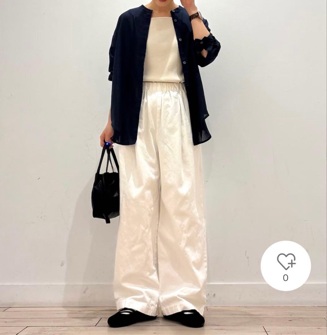 かぐれ　新品　今季　ホワイトデニムワイドパンツ 2026春夏