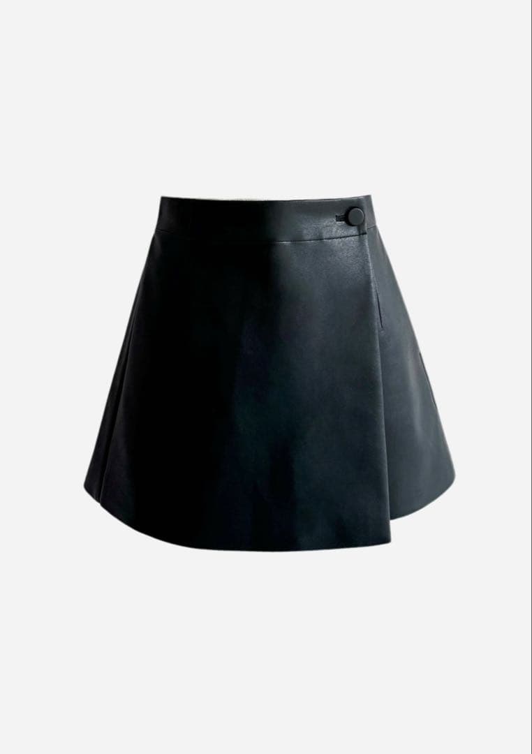 sheller シェリエ leather like wrap culottes