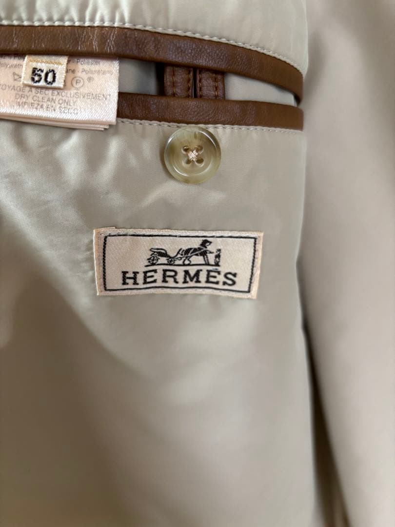美品　HERMES エルメス　メンズ　ジャンパー　ブルゾン　フード収納