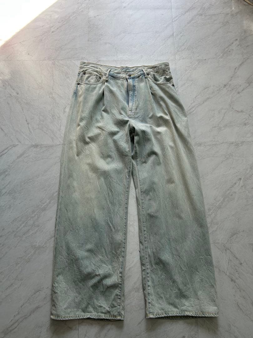 R13 damon タックワイドジーンズ　US32