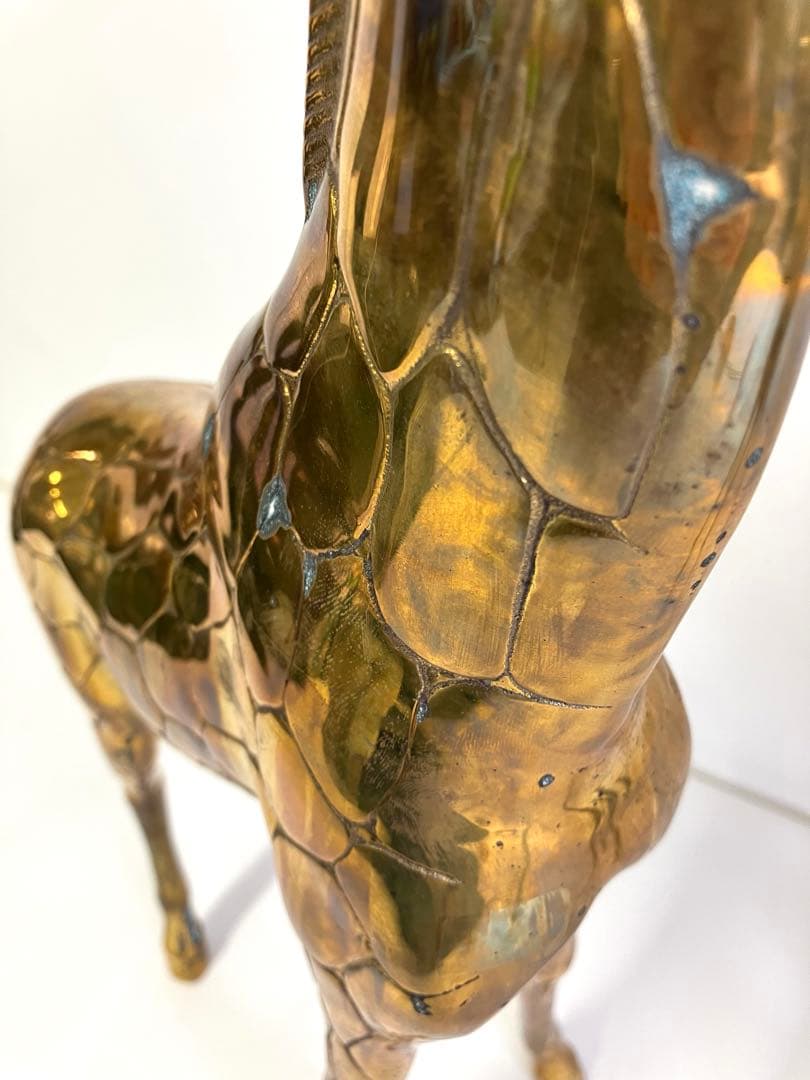 金属製のキリンの彫刻セット（大・小）