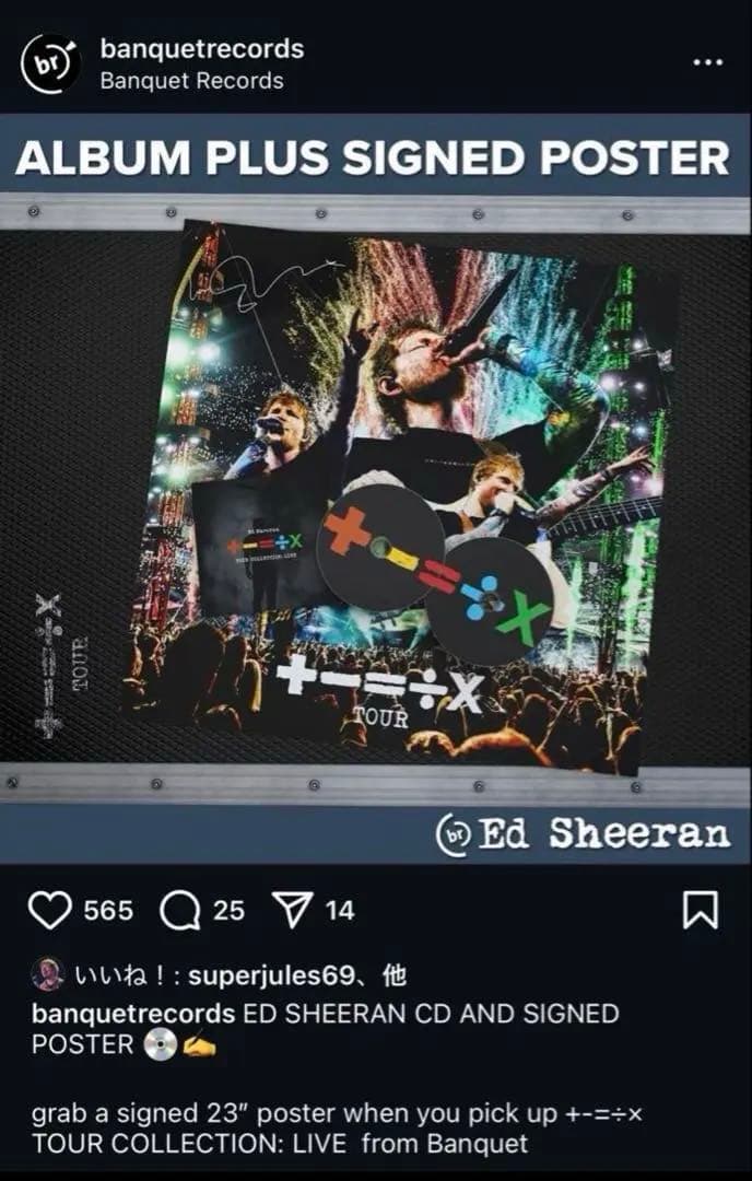 ど*ん様 エドシーラン Ed Sheeran ライブ 2枚組　CD サイン入 ポ