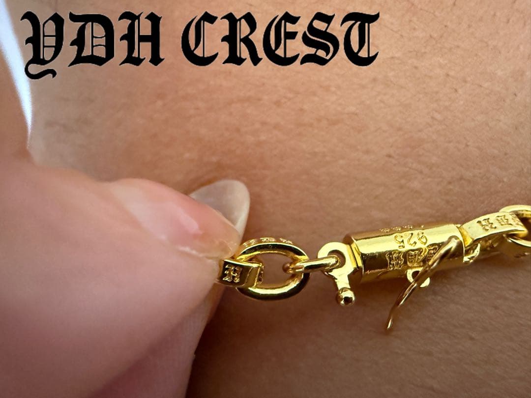 ★CKRGT　22K金メッキS925　チャクラ型クロス＊ストーン　刻印有り