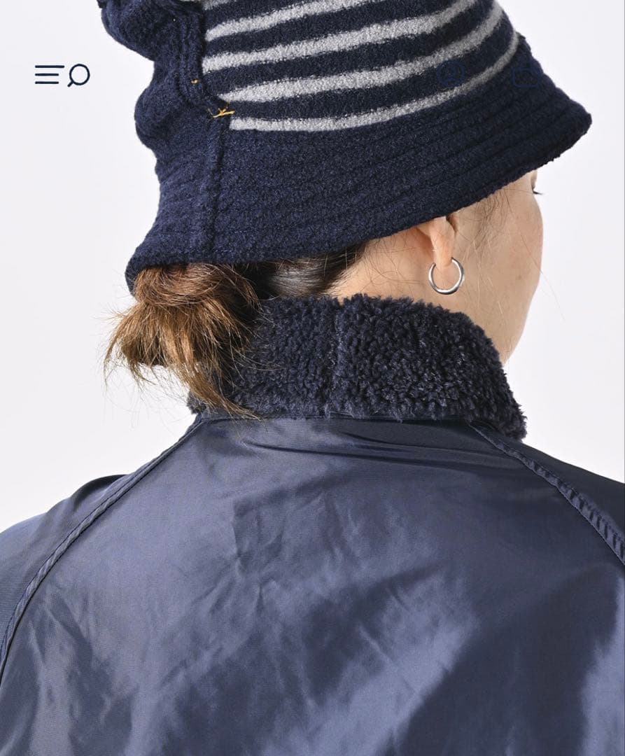 45R ９０８厚ナイロン×ボア　ショールカラーコート 定価¥94.600