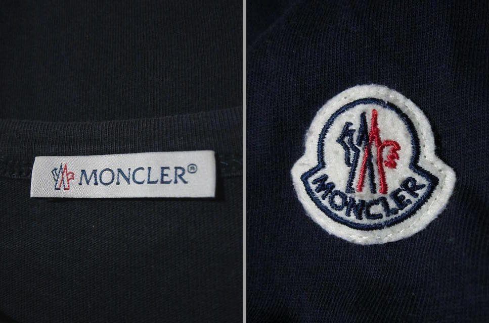 MONCLER モンクレール Tシャツ 刺繍ロゴ文字ボーダー サイズM 正規品