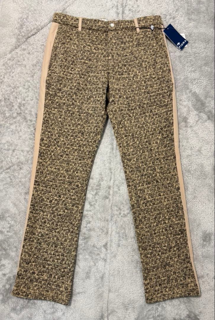 ★新品★ FIDRA ゴルフウェア メンズ 柄パンツ 裏起毛 防寒 ベージュ L