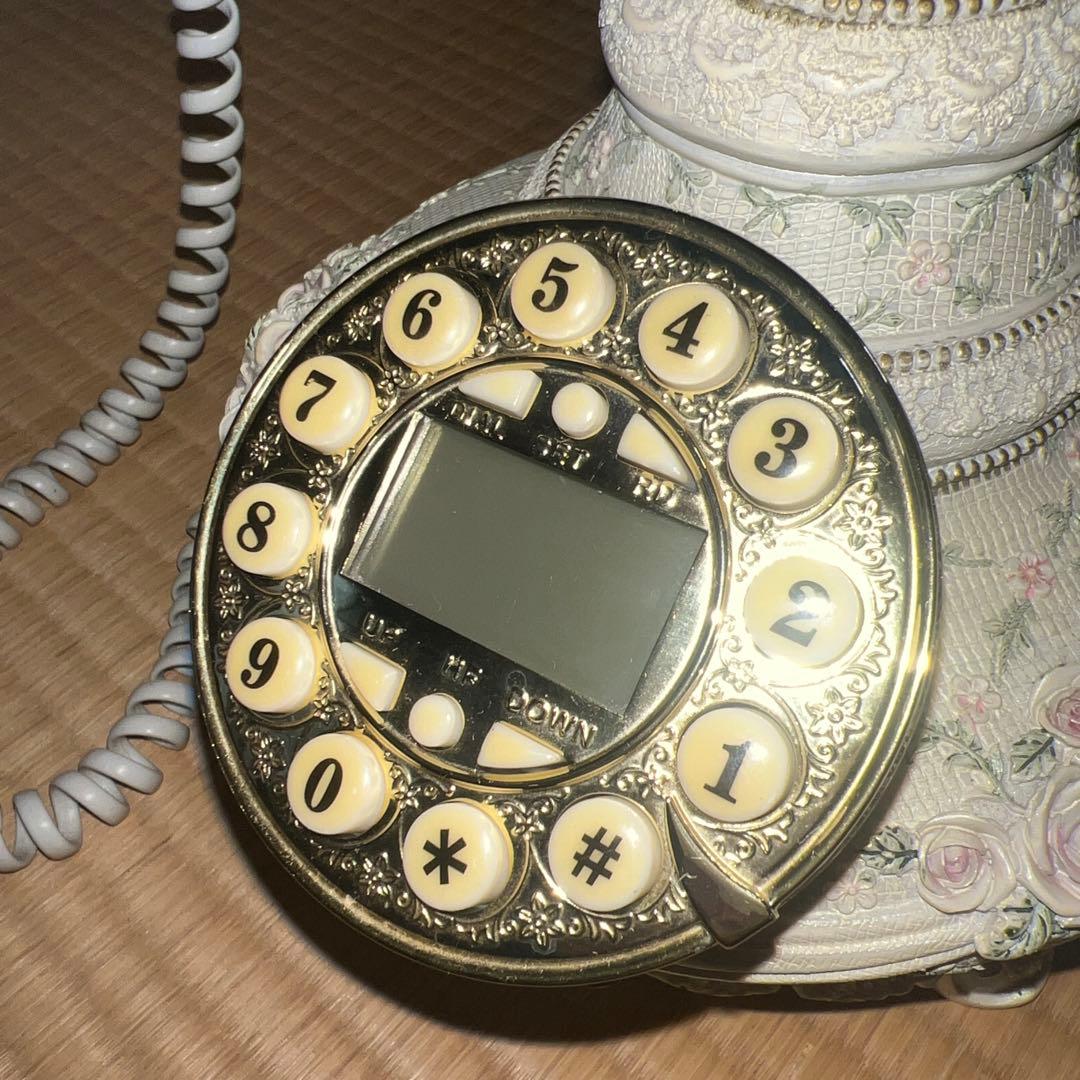 【貴重】レトロ電話 花柄装飾